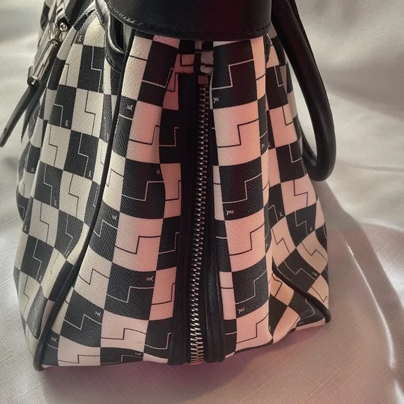 L.A.M.B. Black and White Checkered Satchel - Picture 6 of 16